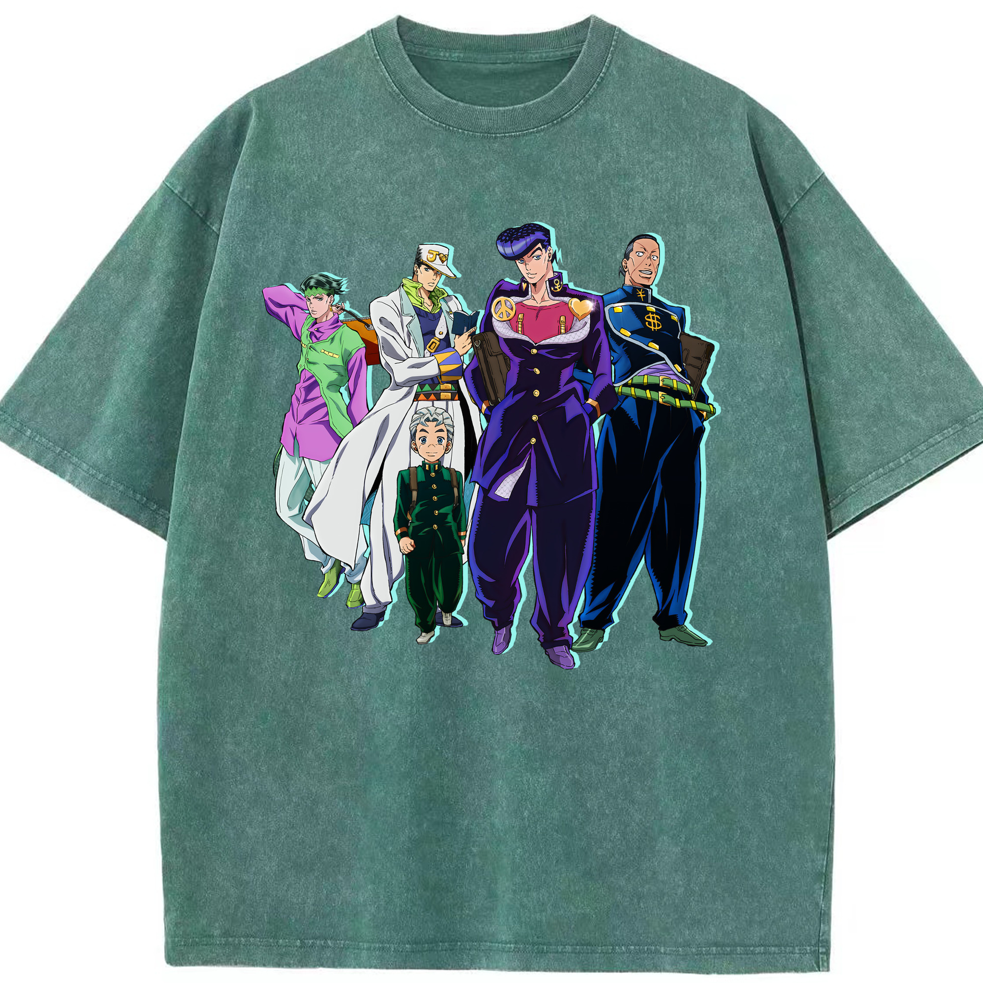 （画像用） ジョジョの奇妙な冒険 JoJo's Bizarre Adventure 綿100% ヴィンテージ風 半袖Tシャツ（フロントプリント）